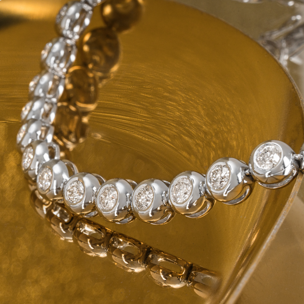 White Gold Diamond Line Bracelet 3.25ct TDW